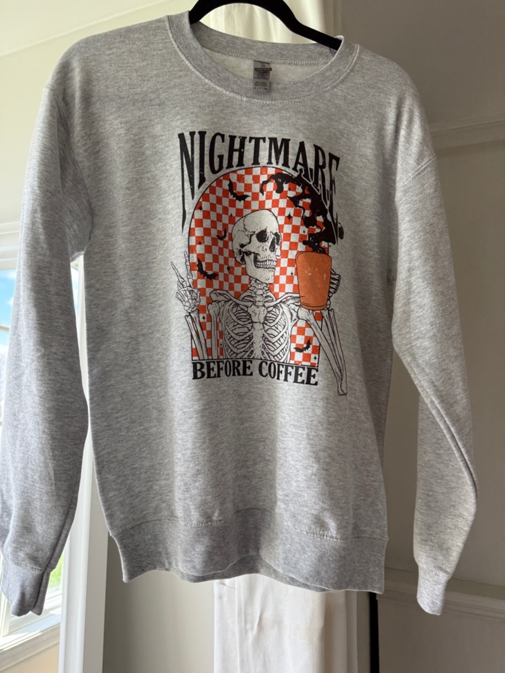Gray 'Nightmare Before Coffee' Graphic Sweatshirt - Unbranded